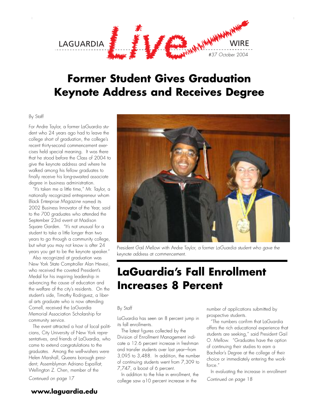 Former Student Gives Graduation Keynote Address and Receives Degree
