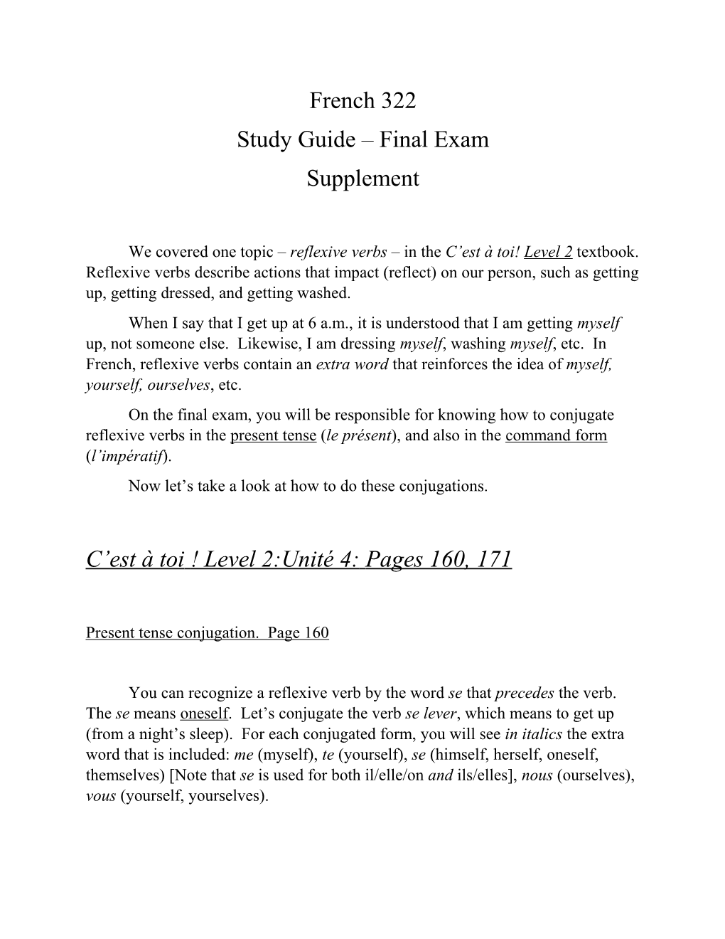 Study Guide Final Exam s1