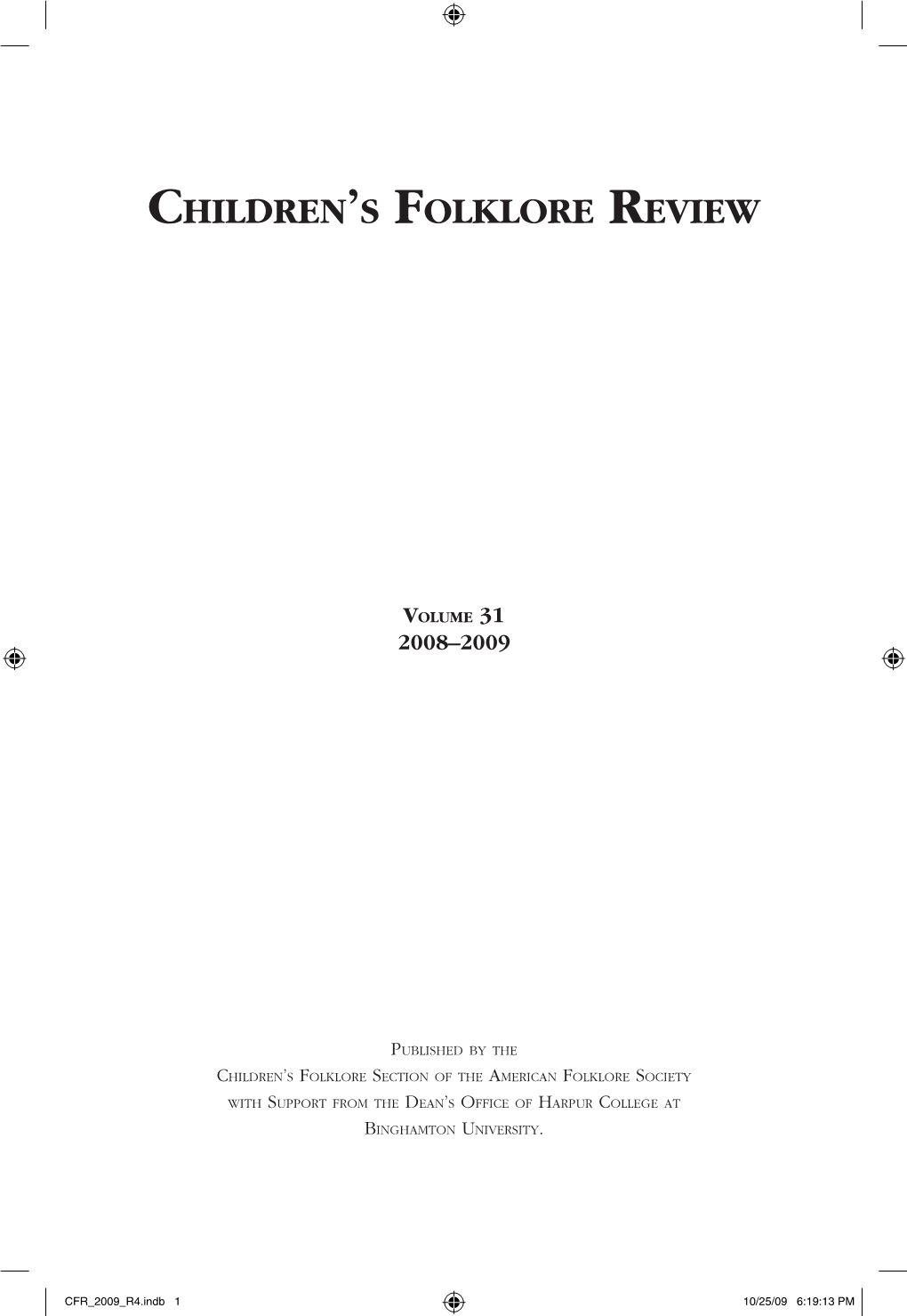 Children's Folklore Review