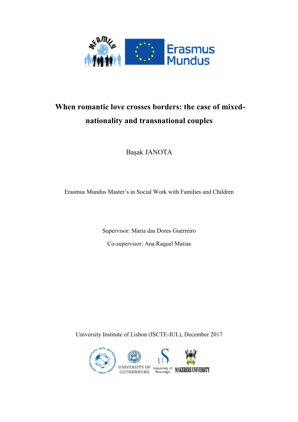 When Romantic Love Crosses Borders: the Case of Mixed- Nationality and Transnational Couples