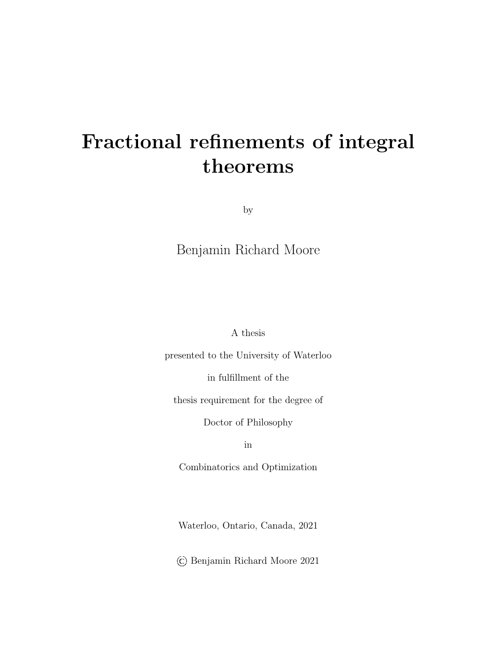 Fractional Refinements of Integral Theorems