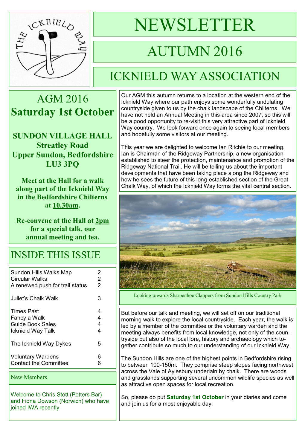 Newsletter Autumn 2016 Icknield Way Association