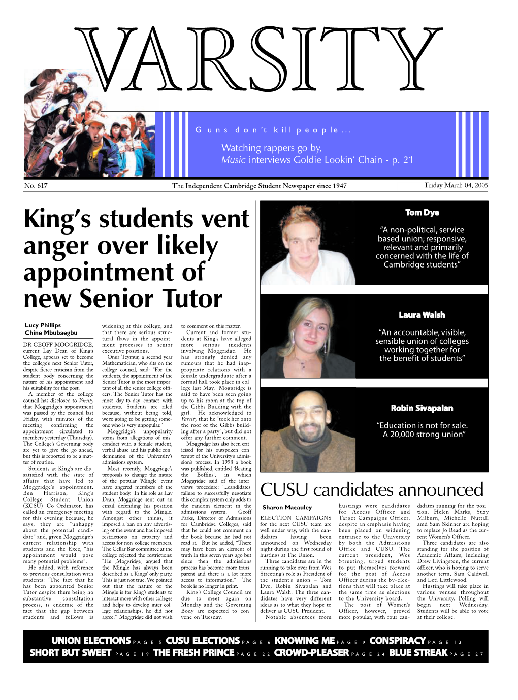 King's Students Vent Anger Over Likely Appointment of New Senior Tutor