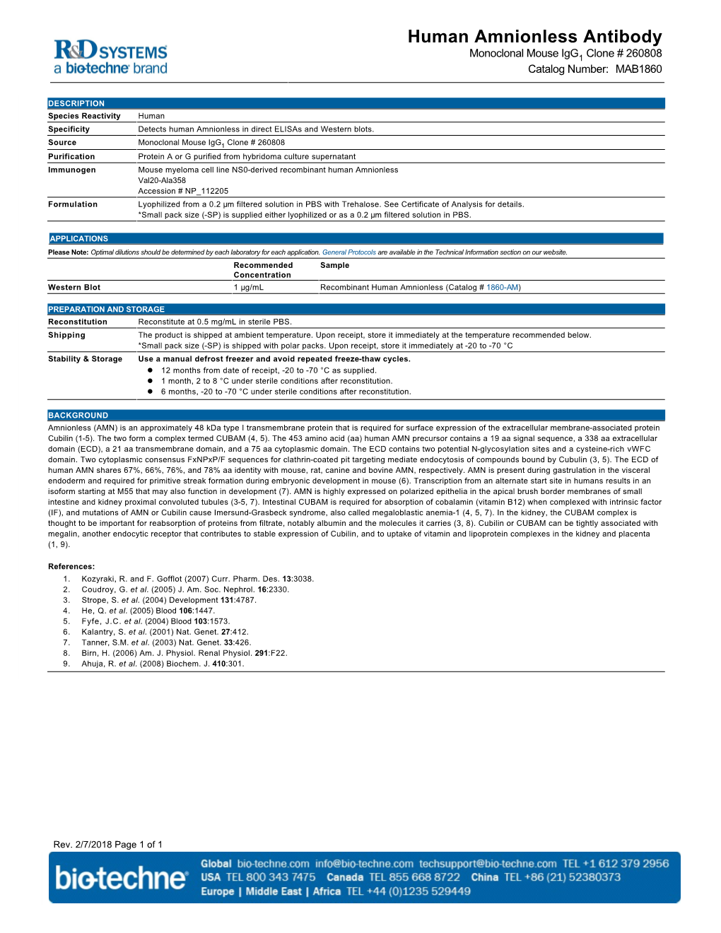 Human Amnionless Antibody