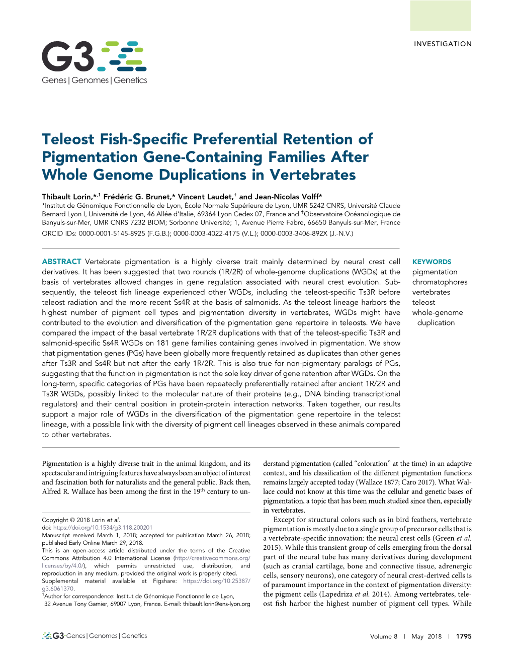 Teleost Fish-Specific Preferential Retention of Pigmentation Gene