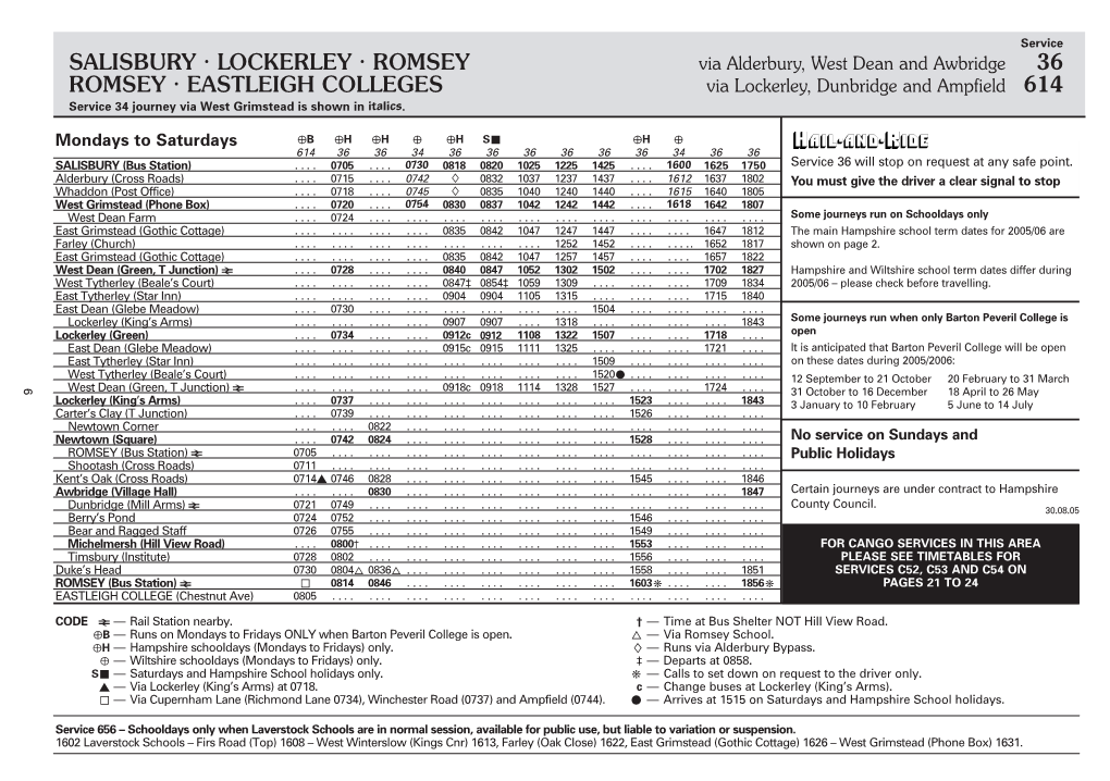 Wilts & Dorset Timetable