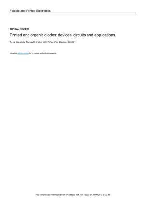 Printed and Organic Diodes: Devices, Circuits and Applications