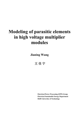 Modeling of Parasitic Elements in High Voltage Multiplier Modules