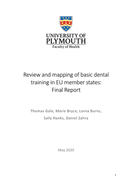 Review and Mapping of Basic Dental Training in EU Member States: Final Report