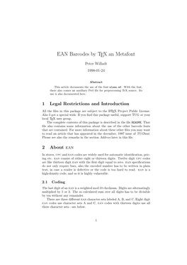 EAN Barcodes by TEX an Metafont