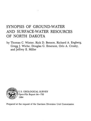 SYNOPSIS of GROUND-WATER and SURFACE-WATER RESOURCES of NORTH DAKOTA by Thomas C