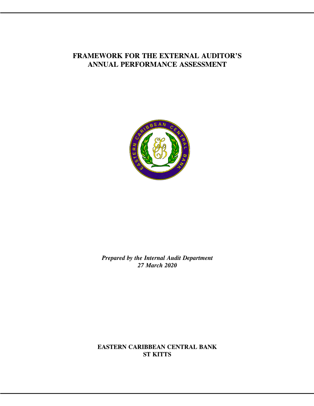 Framework for the External Auditor's Annual