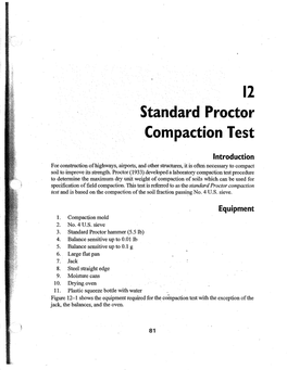 Standard Proctor Compaction Test