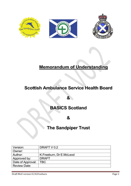 Memorandum of Understanding Scottish Ambulance Service Health