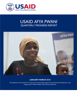 Usaid Afya Pwani Quarterly Progress Report