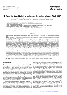 Diffuse Light and Building History of the Galaxy Cluster Abell 2667