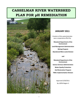 CASSELMAN RIVER WATERSHED PLAN for Ph REMEDIATION