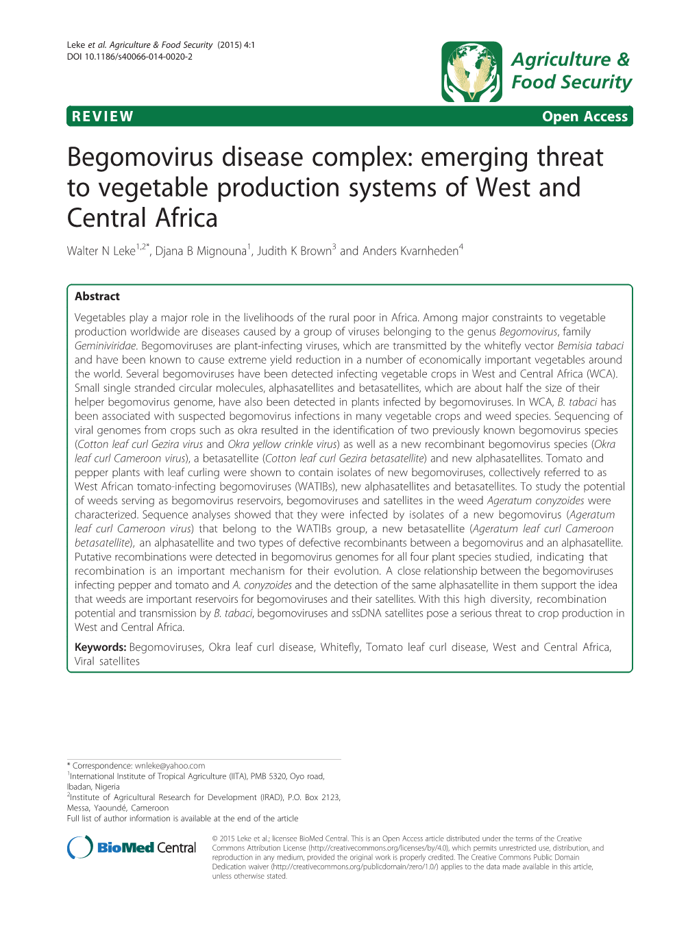 Begomovirus Disease Complex