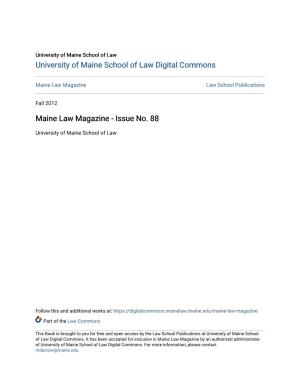 Maine Law Magazine Law School Publications
