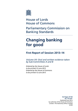 Changing Banking for Good