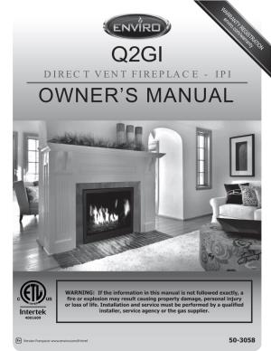 Owner's Manual Including the Section on Completely Automatic Ignition and "Remote Control" Operation