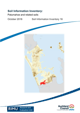 Soil Information Inventory: Patumahoe and Related Soils October 2018 Soil Information Inventory 16