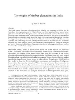 The Origins of Timber Plantations in India