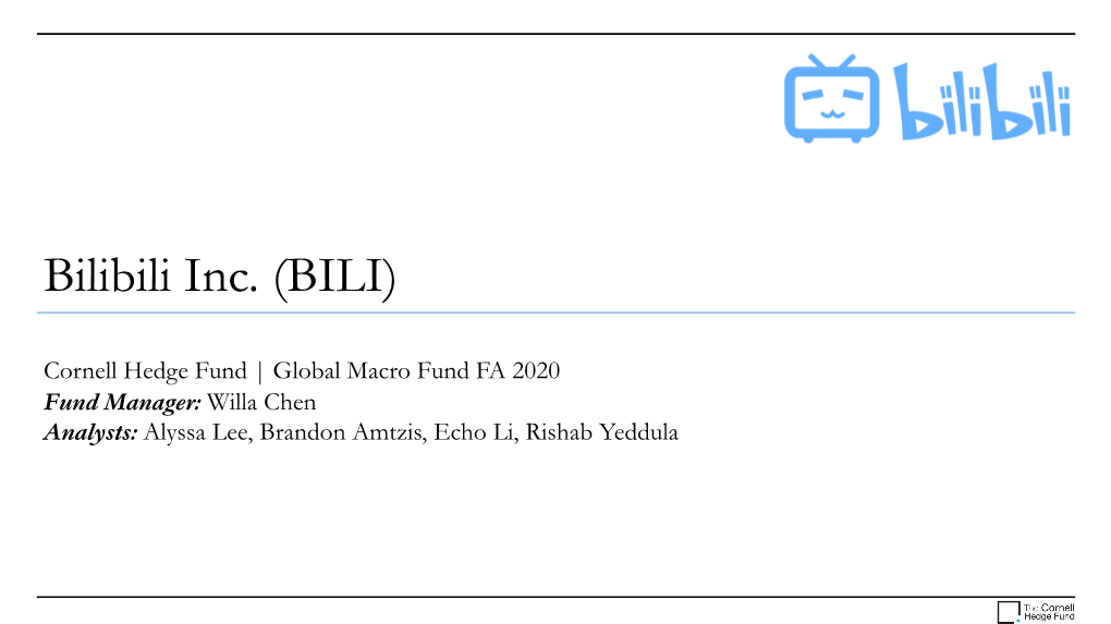 Bilibili Inc. (BILI)