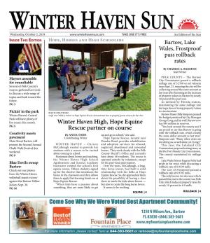 Winter Haven High, Hope Equine Rescue Partner on Course