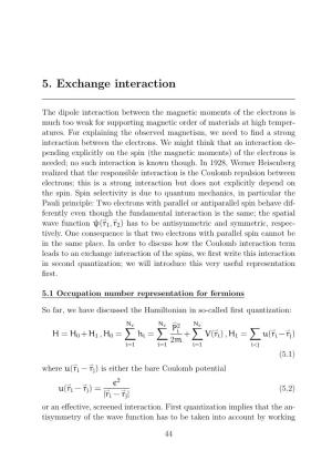 5. Exchange Interaction