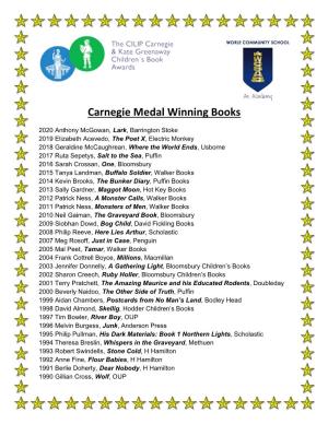 Carnegie Medal Winning Books