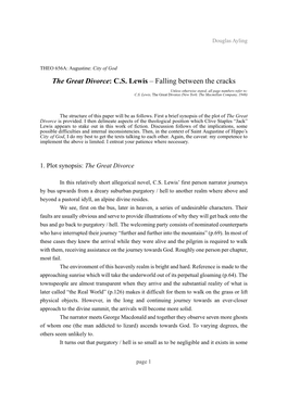 The Great Divorce: C.S. Lewis – Falling Between the Cracks