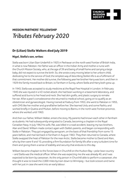 Tributes February 2020