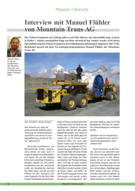 Interview Mit Manuel Flühler Von Mountain Trans AG