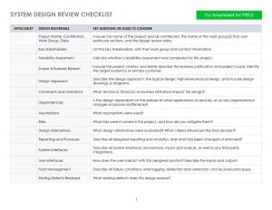 System Design Review Checklist