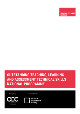 Outstanding Teaching, Learning and Assessment Technical Skills National Programme