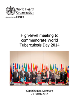 High-Level Meeting to Commemorate World Tuberculosis Day 2014