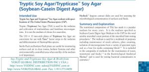 Tryptic Soy Agar/Trypticase™ Soy Agar (Soybean-Casein Digest Agar)