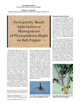 Ecologically Based Approaches to Management of Phytophthora Blight on Bell Pepper
