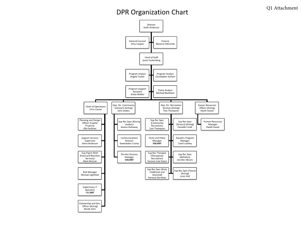 DPR Organization Chart