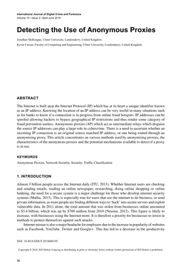 Detecting the Use of Anonymous Proxies