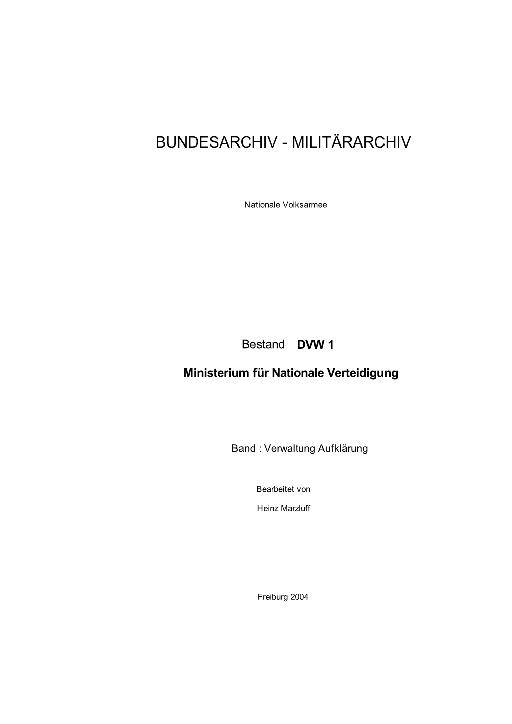 Bundesarchiv - Militärarchiv