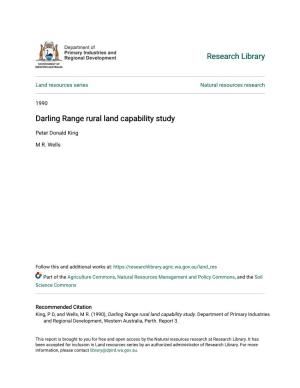 Darling Range Rural Land Capability Study