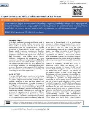 Hypercalcemia and Milk Alkali Syndrome: a Case Report