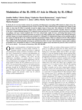 Modulation of the IL-33/IL-13 Axis in Obesity by IL-13Rα2