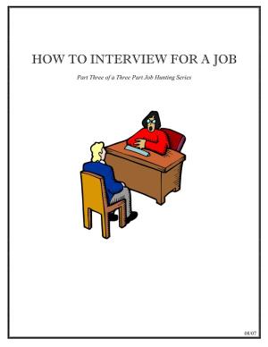 How to Interview for a Job