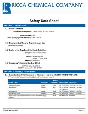 Safety Data Sheet SECTION 1: Identification 1.1