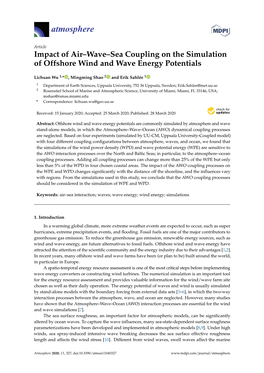 Impact of Air–Wave–Sea Coupling on the Simulation of Offshore Wind and Wave Energy Potentials