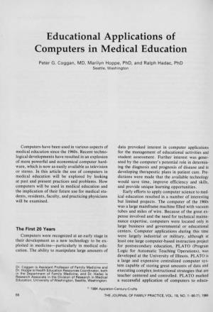 Educational Applications of Computers in Medical Education