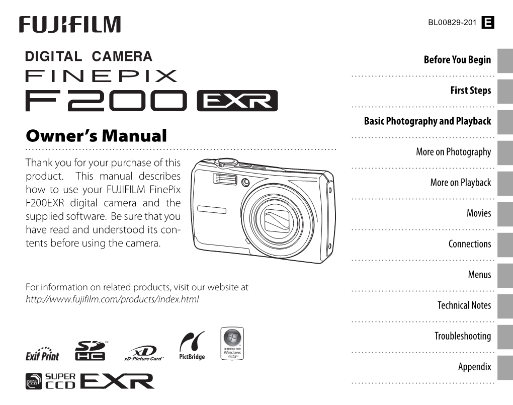 FINEPIX F200EXR Owner's Manual